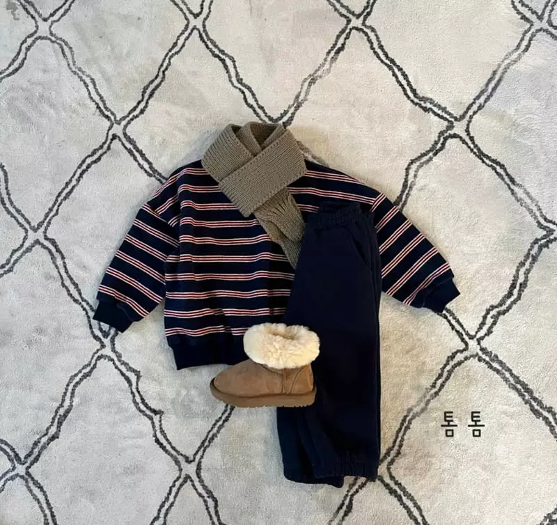 Tom Tom - Korean Children Fashion - #kidsstore - Vintage Stripes Sweatshirt - 4