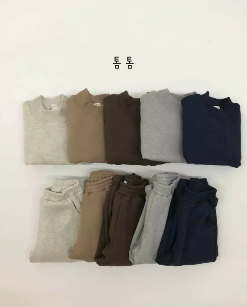 Tom Tom - Korean Children Fashion - #magicofchildhood - Half Basic Top Bottom Set - 2