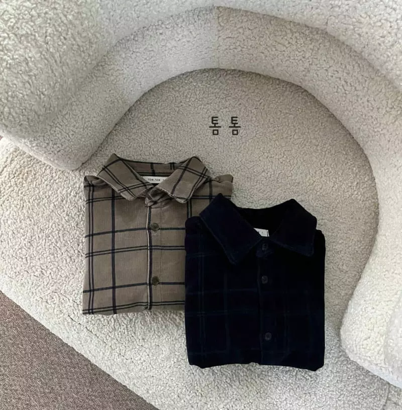 Tom Tom - Korean Children Fashion - #prettylittlegirls - Rib Check Shirt - 6