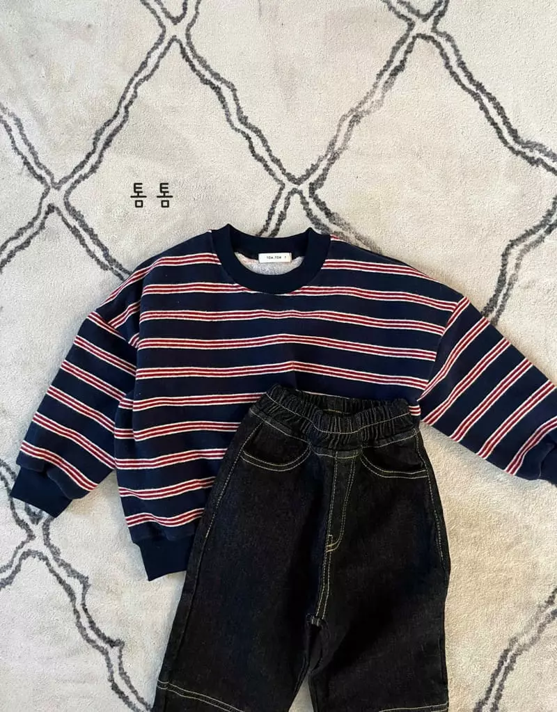Tom Tom - Korean Children Fashion - #todddlerfashion - Denim Slit Pants - 6