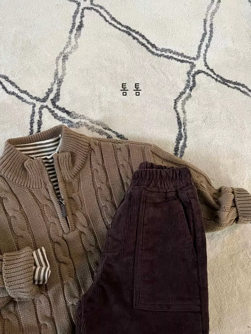 Tom Tom - Korean Children Fashion - #toddlerclothing - Square Rib Pants - 6