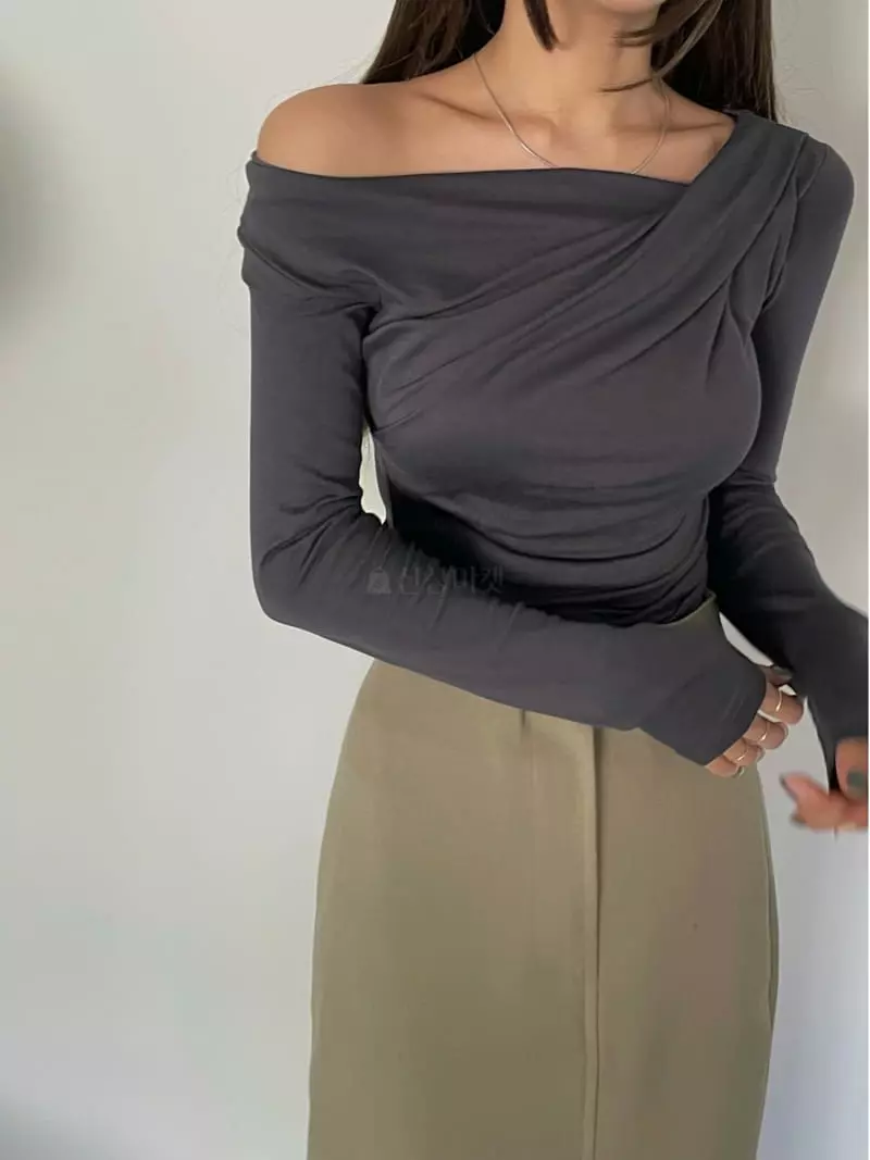 Und - Korean Women Fashion - #momslook - Twoway Shirring Ree