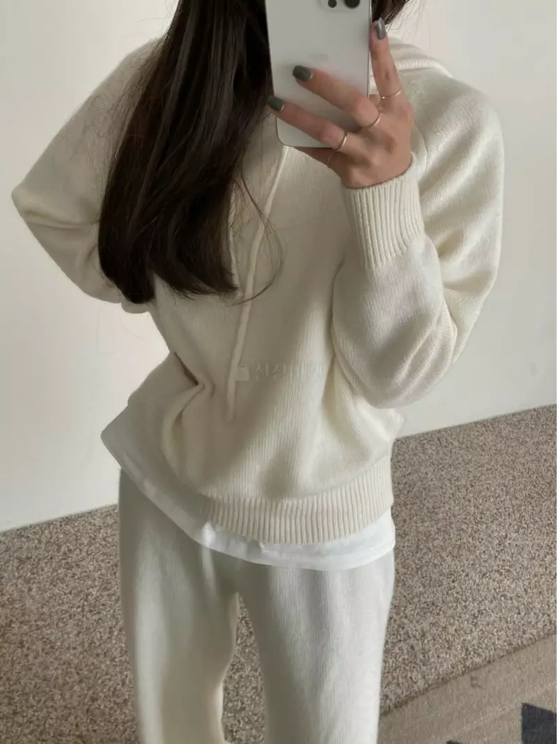 Und - Korean Women Fashion - #momslook - Cash Hoody Knit Tee - 5