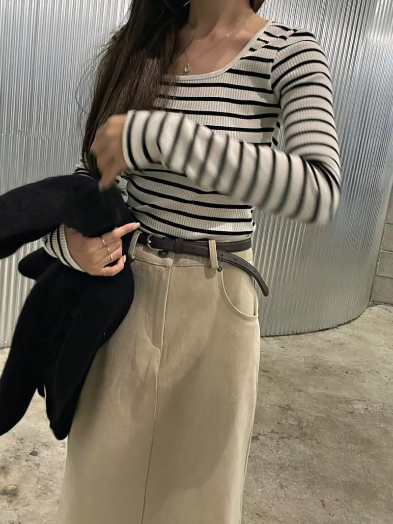 Und - Korean Women Fashion - #momslook - Stripes Tee - 3
