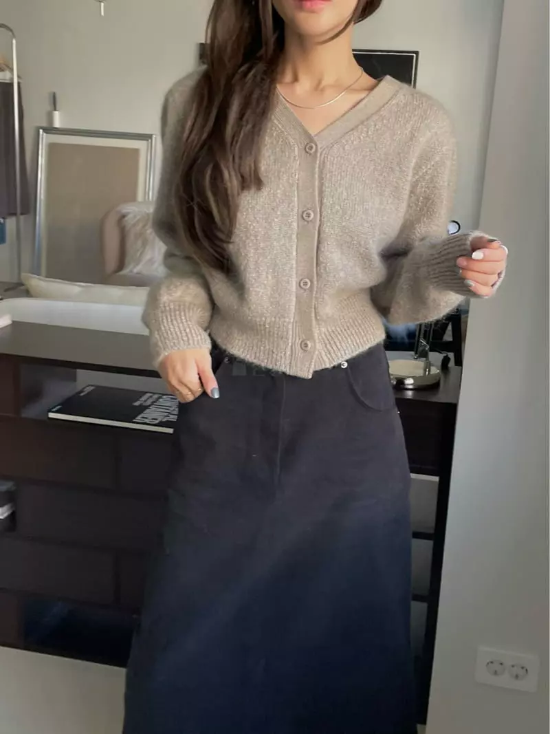 Und - Korean Women Fashion - #restrostyle - Balloon Kid Cardigan - 3