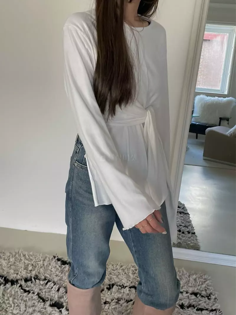 Und - Korean Women Fashion - #shopsmall - Fleece Rib Tee - 3