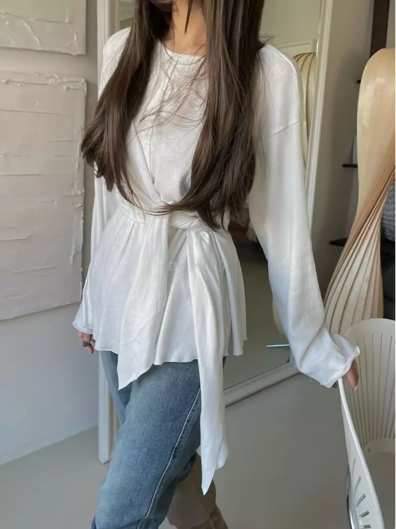 Und - Korean Women Fashion - #shopsmall - Fleece Rib Tee - 4