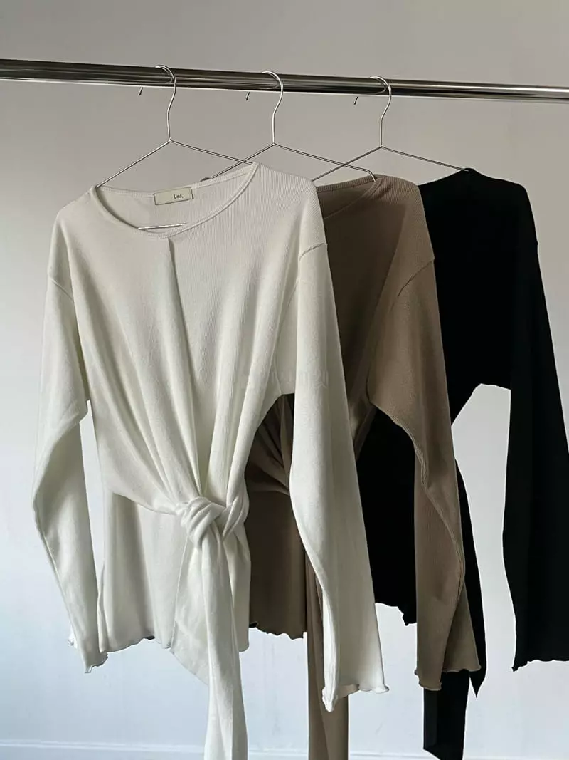 Und - Korean Women Fashion - #thelittlethings - Fleece Rib Tee - 5