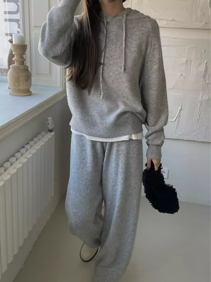 Und - Korean Women Fashion - #womensfashion - Cash Hoody Knit Tee - 2