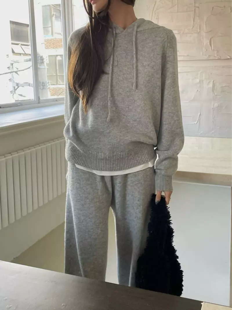 Und - Korean Women Fashion - #momslook - Cash Hoody Knit Tee - 4