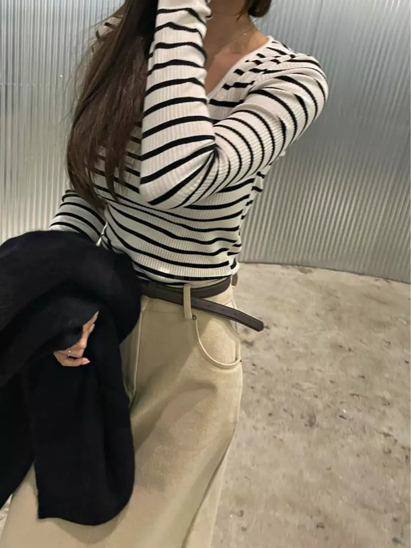 Und - Korean Women Fashion - #womensfashion - Stripes Tee - 2