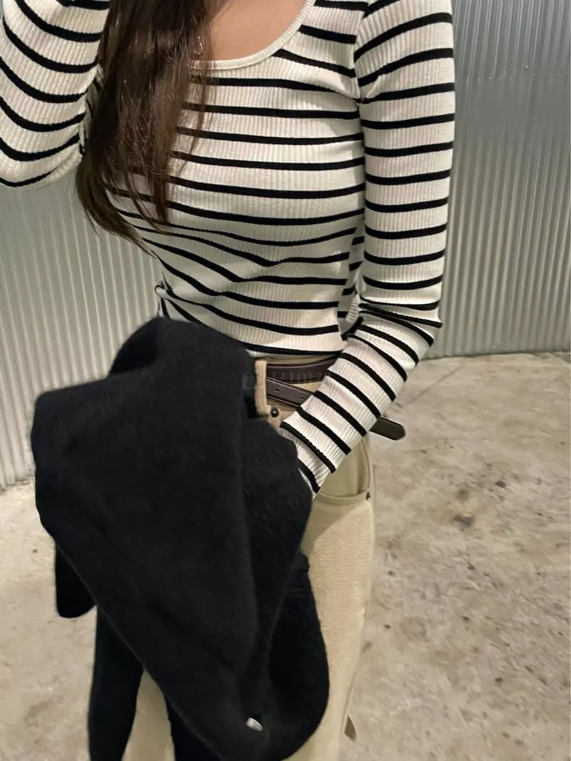 Und - Korean Women Fashion - #momslook - Stripes Tee - 4