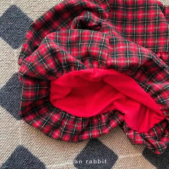 Urban Rabbit - Korean Children Fashion - #kidsshorts - Christmas Check One-piece