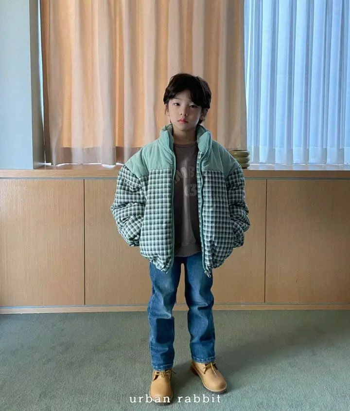 Urban Rabbit - Korean Children Fashion - #kidzfashiontrend - Check Jacquard Padding Jumper - 9