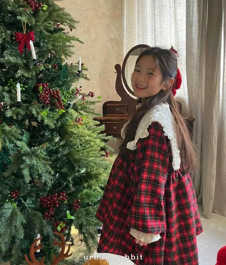 Urban Rabbit - Korean Children Fashion - #littlefashionista - Christmas Check One-piece - 5