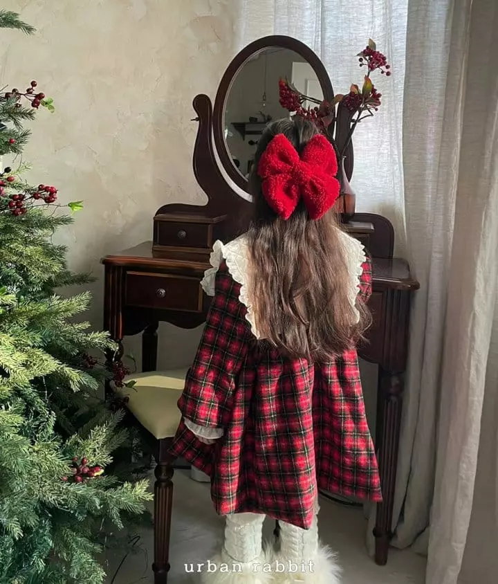 Urban Rabbit - Korean Children Fashion - #minifashionista - Christmas Check One-piece - 7