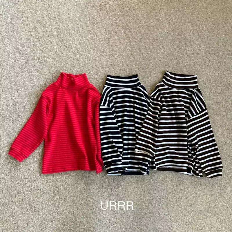 Urrr - Korean Children Fashion - #childofig - Oreo Stripes Turtleneck Tee - 2