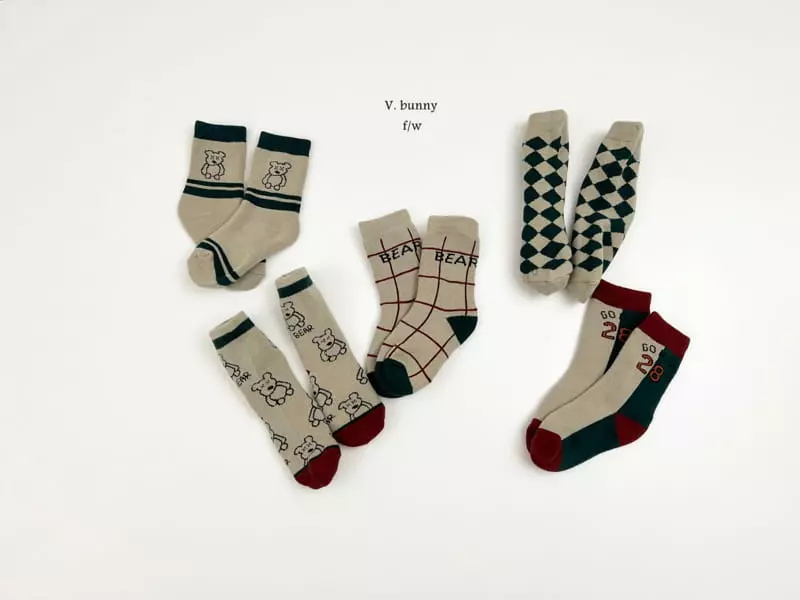 V Bunny - Korean Children Fashion - #Kfashion4kids - 28 Socks Set