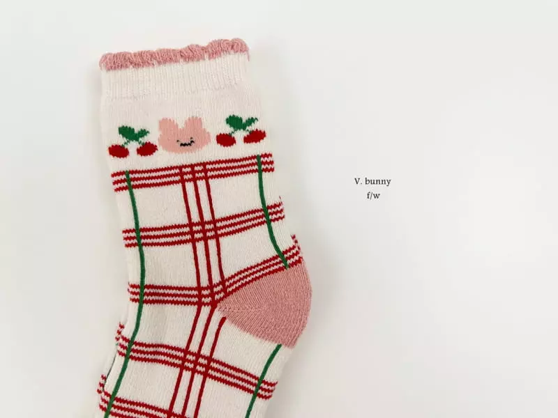 V Bunny - Korean Children Fashion - #Kfashion4kids - Pink Rabbit Socks Set - 7