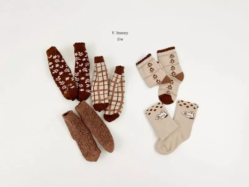 V Bunny - Korean Children Fashion - #childrensboutique - Danpung Socks Set - 8