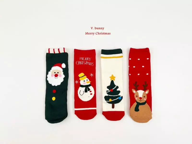 V Bunny - Korean Children Fashion - #childrensboutique - Merry Socks Set - 2