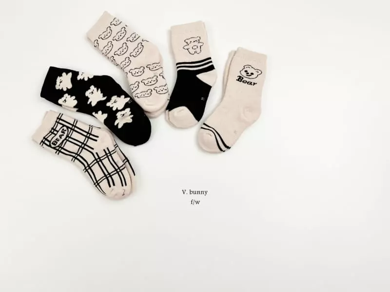 V Bunny - Korean Children Fashion - #designkidswear - Bave Socks Set - 12