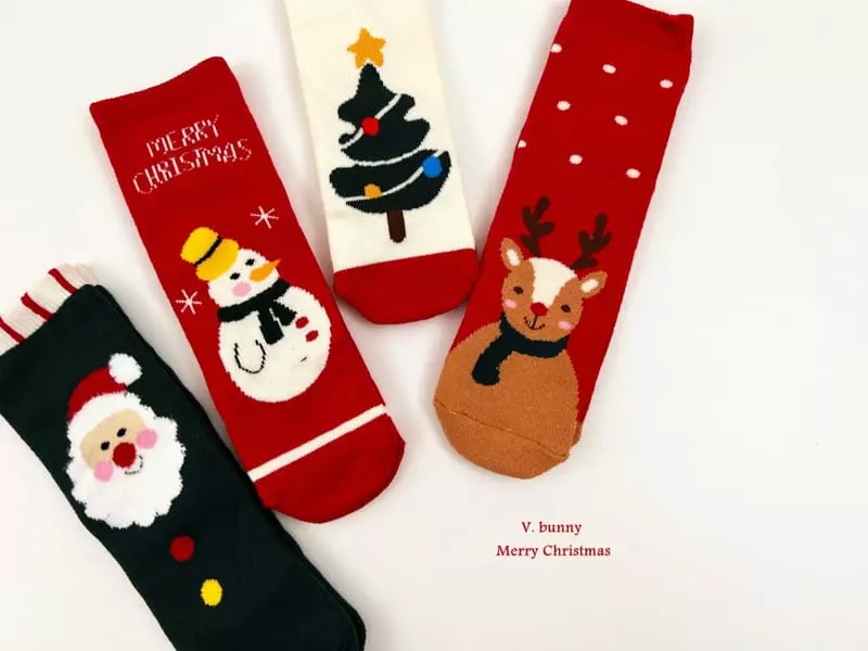 V Bunny - Korean Children Fashion - #designkidswear - Merry Socks Set - 3