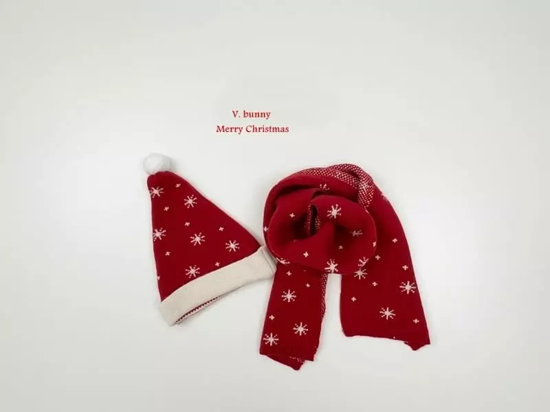V Bunny - Korean Children Fashion - #discoveringself - Snow Flower Muffler Hat Set - 2
