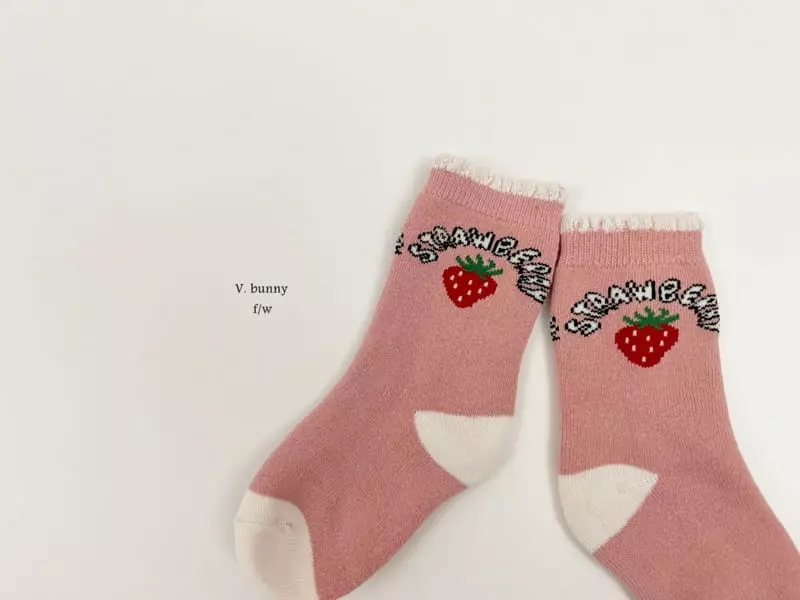 V Bunny - Korean Children Fashion - #fashionkids - Pink Rabbit Socks Set - 3