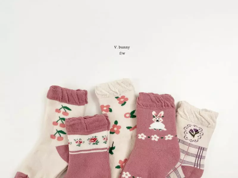 V Bunny - Korean Children Fashion - #fashionkids - Sharon Socks Set