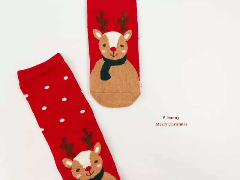 V Bunny - Korean Children Fashion - #fashionkids - Merry Socks Set - 5