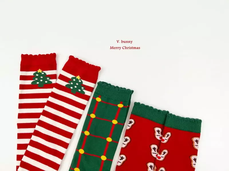 V Bunny - Korean Children Fashion - #kidsstore - Tree Socks Set - 9