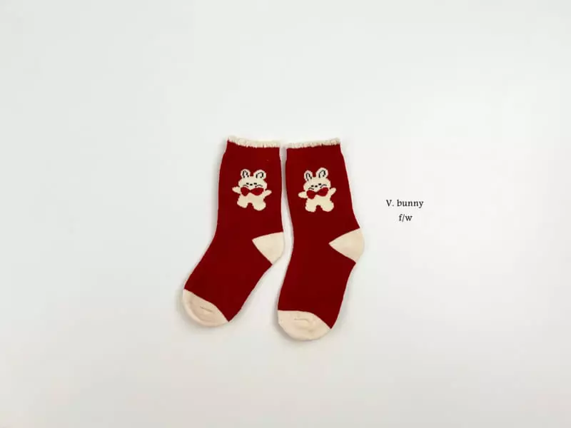 V Bunny - Korean Children Fashion - #kidzfashiontrend - Red Velvet Socks Set - 3