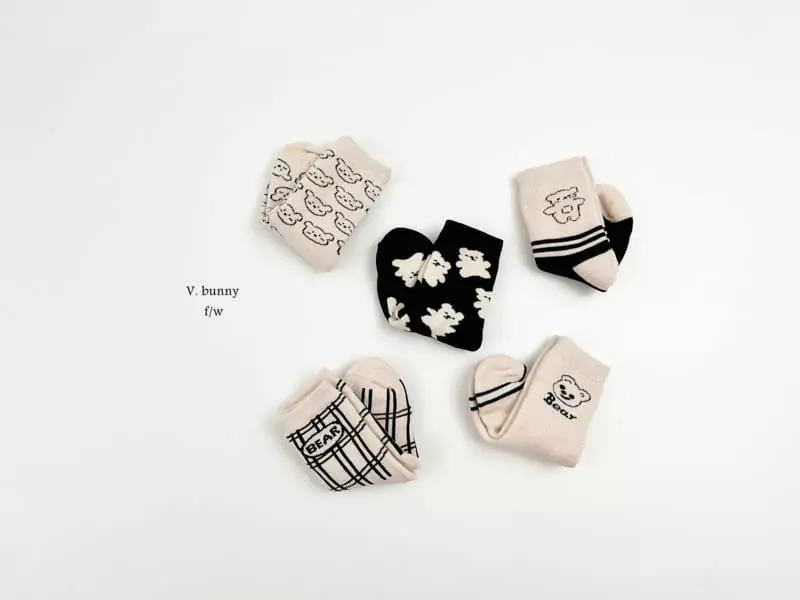 V Bunny - Korean Children Fashion - #kidzfashiontrend - Bave Socks Set
