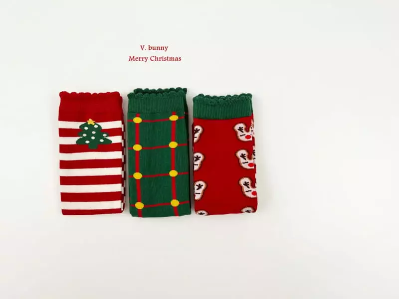 V Bunny - Korean Children Fashion - #kidzfashiontrend - Tree Socks Set - 10