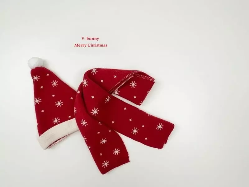 V Bunny - Korean Children Fashion - #kidzfashiontrend - Snow Flower Muffler Hat Set - 6