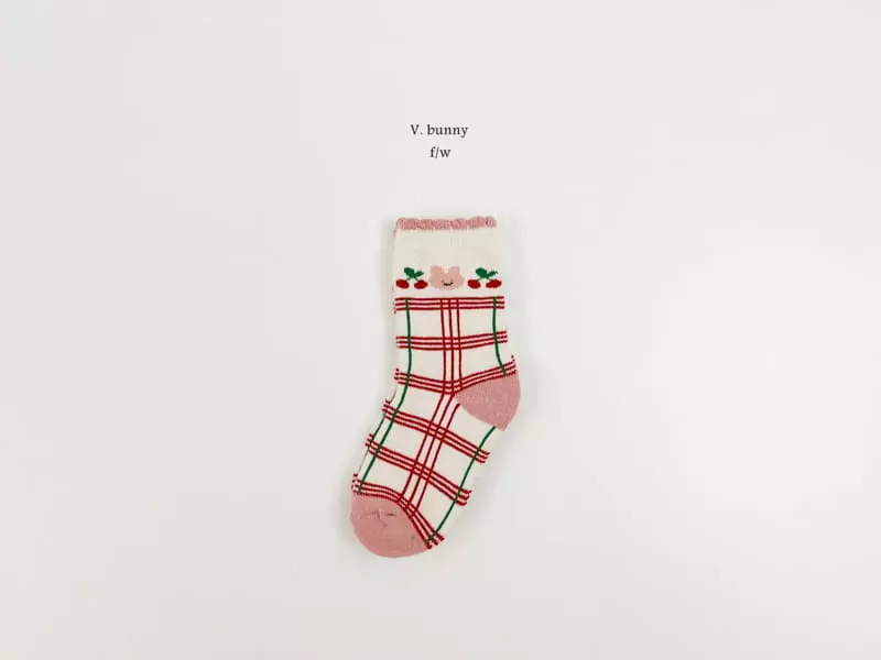V Bunny - Korean Children Fashion - #littlefashionista - Pink Rabbit Socks Set - 8