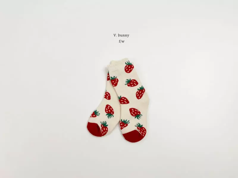 V Bunny - Korean Children Fashion - #littlefashionista - Red Velvet Socks Set - 5