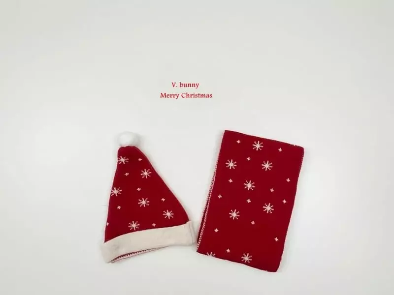 V Bunny - Korean Children Fashion - #littlefashionista - Snow Flower Muffler Hat Set - 8