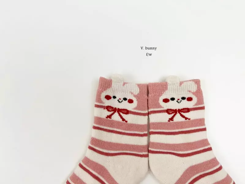 V Bunny - Korean Children Fashion - #magicofchildhood - Pink Rabbit Socks Set - 9
