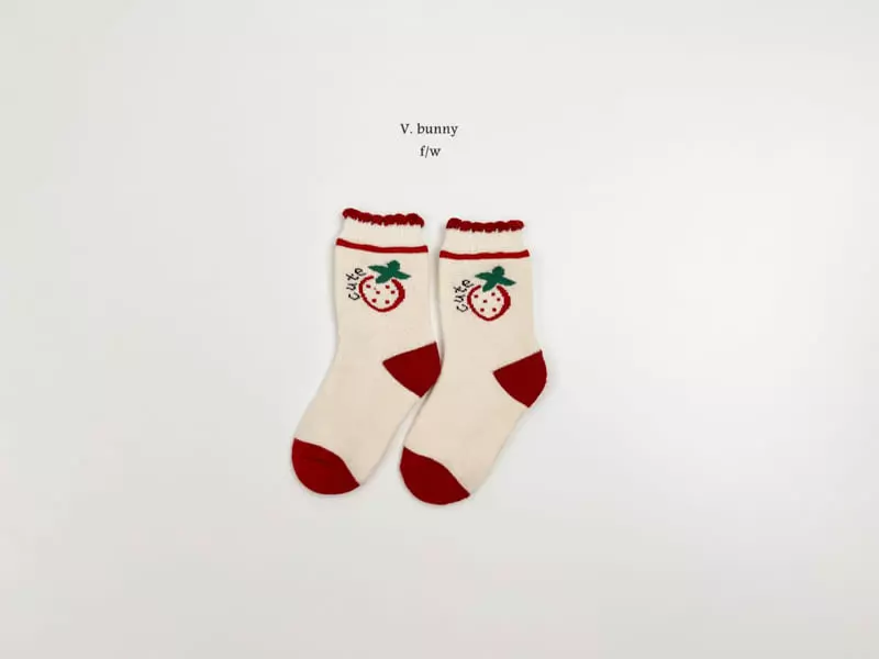 V Bunny - Korean Children Fashion - #magicofchildhood - Red Velvet Socks Set - 6