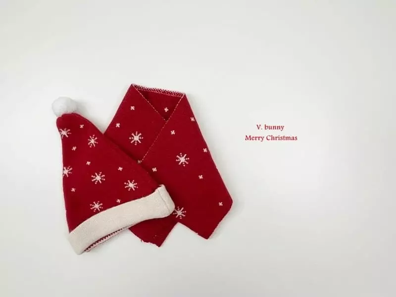 V Bunny - Korean Children Fashion - #magicofchildhood - Snow Flower Muffler Hat Set - 9