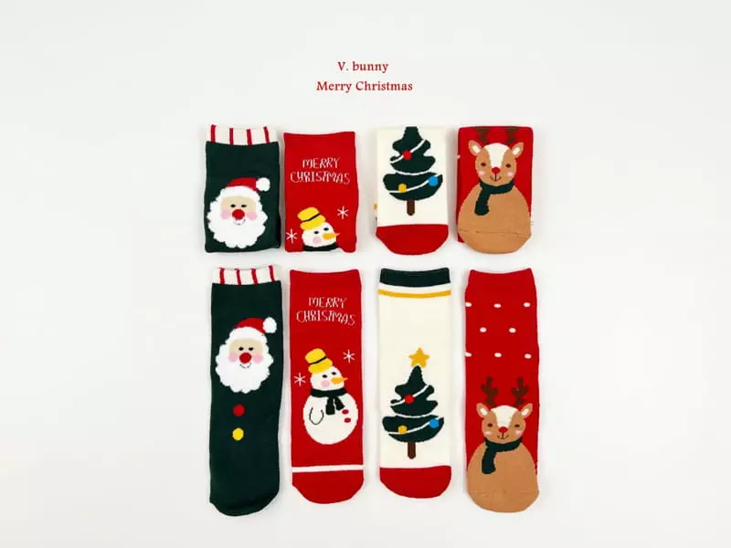 V Bunny - Korean Children Fashion - #minifashionista - Merry Socks Set - 12