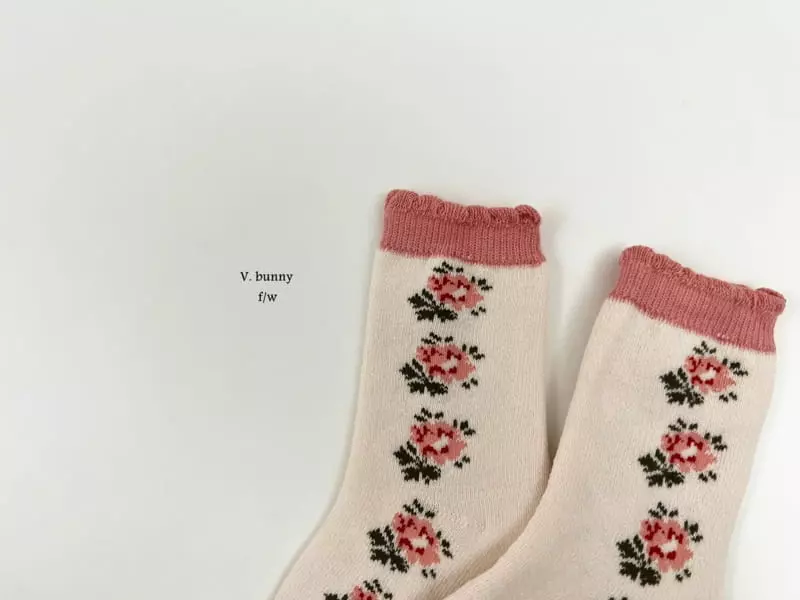 V Bunny - Korean Children Fashion - #prettylittlegirls - Pink Rabbit Socks Set - 11