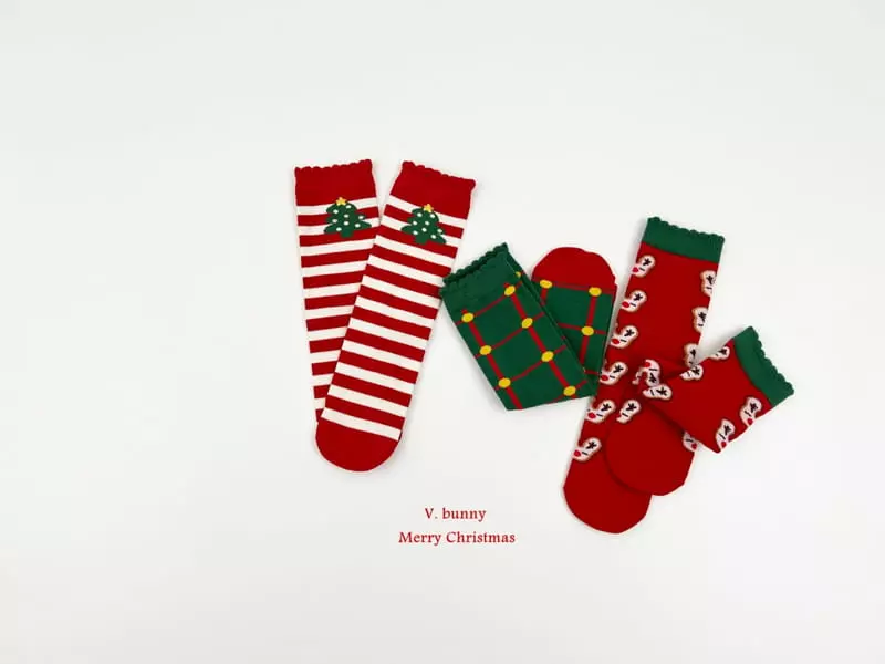 V Bunny - Korean Children Fashion - #prettylittlegirls - Tree Socks Set