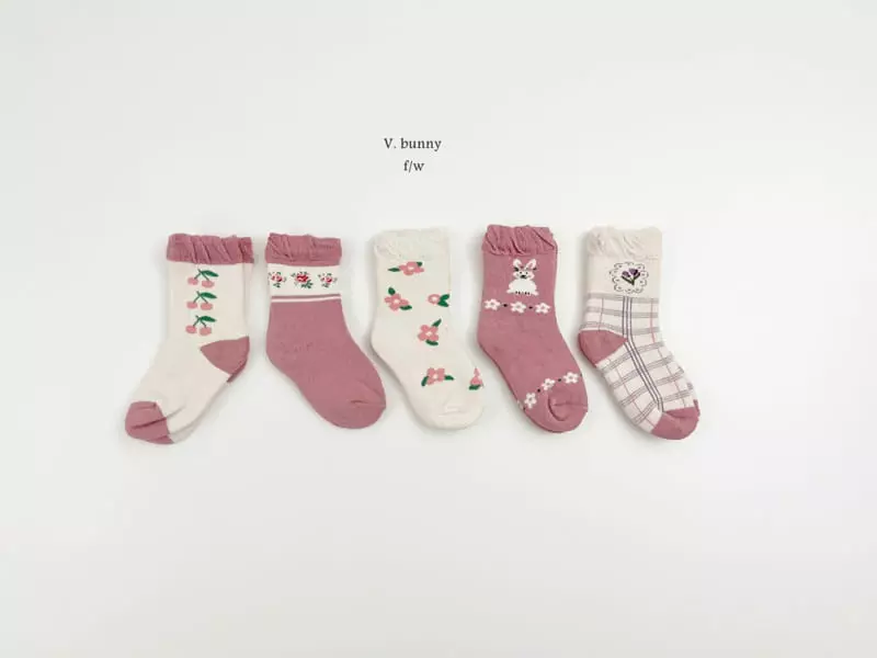 V Bunny - Korean Children Fashion - #todddlerfashion - Sharon Socks Set - 10