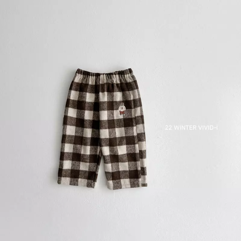 Vivid I - Korean Children Fashion - #Kfashion4kids - Bear Check Pants - 2