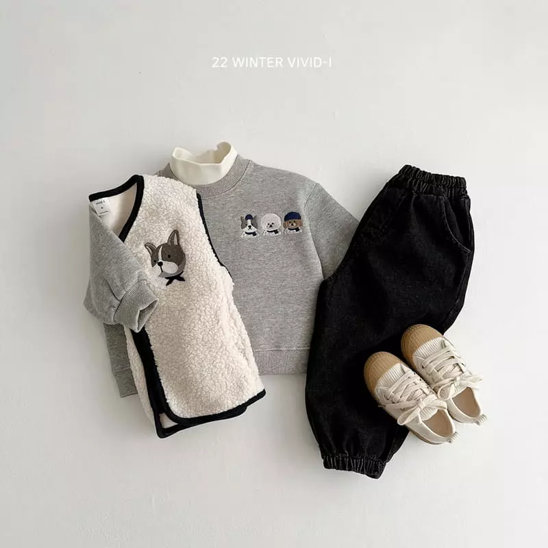 Vivid I - Korean Children Fashion - #Kfashion4kids - Fleece Denim Pants - 7