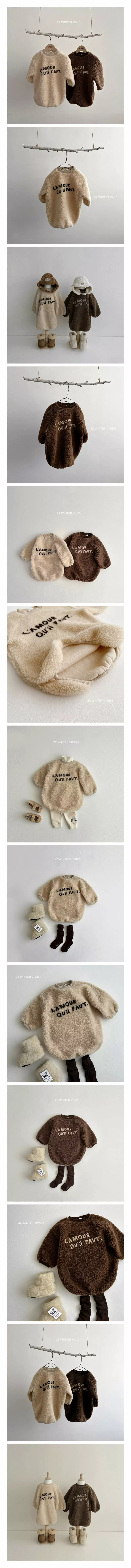 Vivid I - Korean Children Fashion - #discoveringself - Bbogle Lettering One-piece