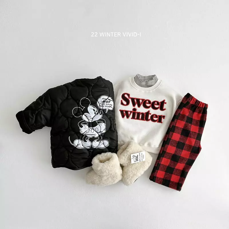 Vivid I - Korean Children Fashion - #fashionkids - Bear Check Pants - 12